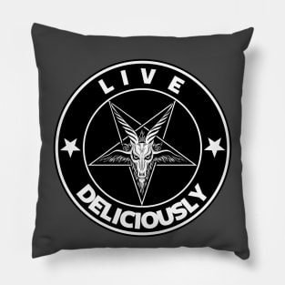 Live Deliciously Baphomet Pillow