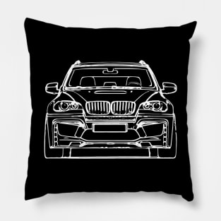 White X5 E70 Car Sketch Art Pillow