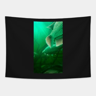 Green fish in the water Tapestry