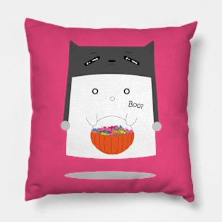 The ghost in the cat's cap Pillow