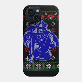 Xmas Firefighter Ugly Sweater Style Funny Xmas Gift Phone Case