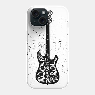 Electric Guitar Typography Phone Case