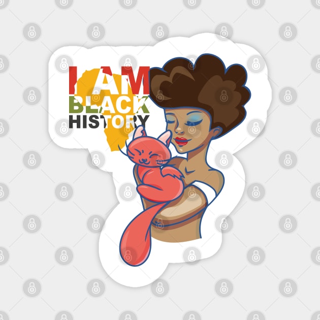 I am black history African American Girl Magnet by tatadonets