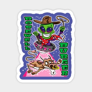 Rosewell Burger Alien Abduction Cow Magnet
