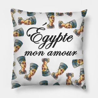 Egypt/ Egypte mon amour- nefertiti pattern Pillow
