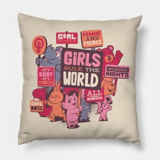 Girl Power Feminist Classic by Tobe Fonseca Pillow