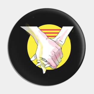 Holding Hands Tshirt Design Pin