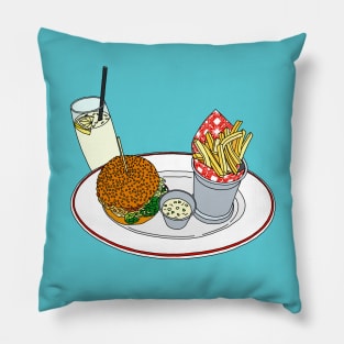 Burger, Chips and Lemonade Pillow