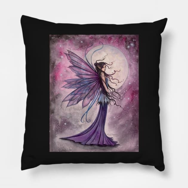 Starlit Amethyst Fairy Fantasy Art by Molly Harrison Pillow by robmolily