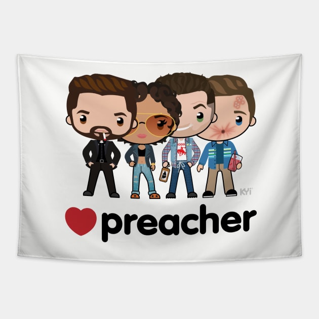 Love Preacher - Jesse, Tulip, Cass & Eugene Tapestry by KYi