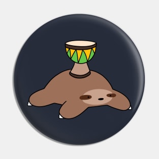 Sloth and Little Djembe Pin