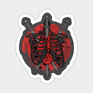 Sword through my heart skeleton Magnet