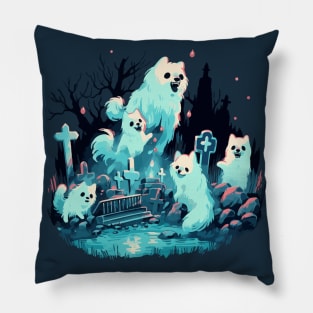 Happy dog ghosts Pillow