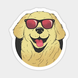 Cool, Smiling Golden Retriever with Sunglasses Magnet