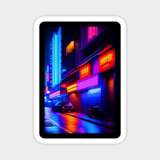 Neon Nightscape Magnet