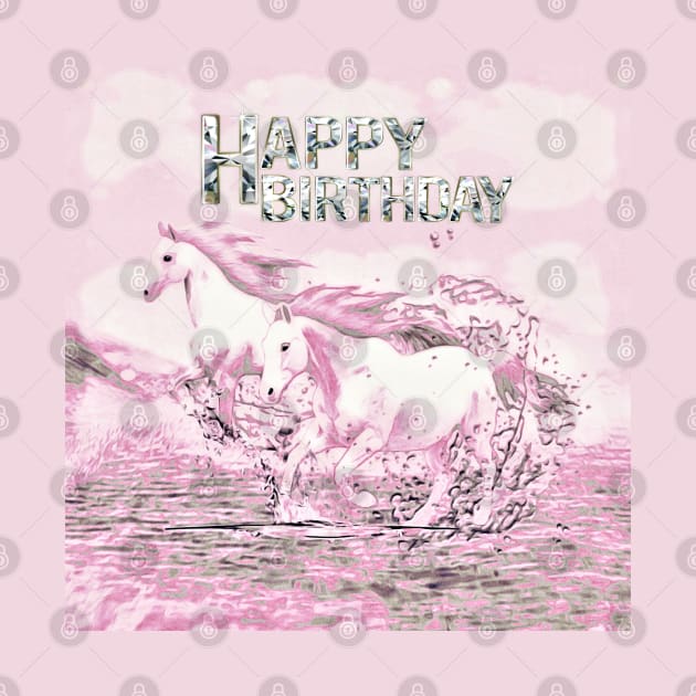 Angelic Horses Birthday Greeting by KC Morcom aka KCM Gems n Bling aka KCM Inspirations