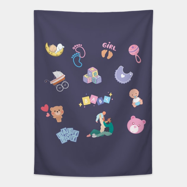 newborn baby Tapestry by Greenmillion