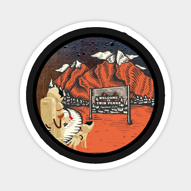 Twin Peaks Space Badge Magnet by nerdlkr