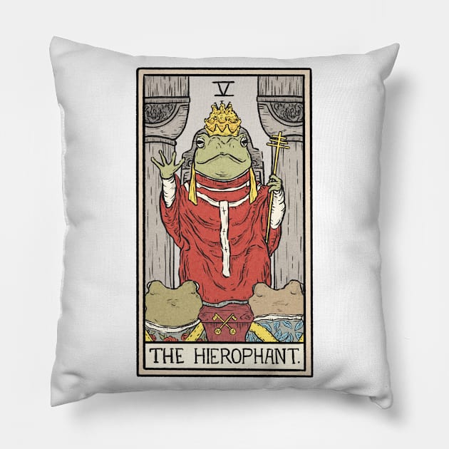 The Hierophant Toad Tarot Pillow by Jewelia