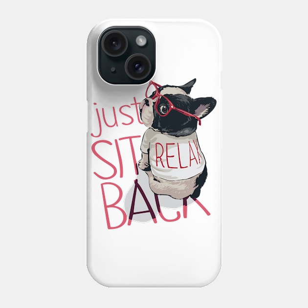 Pug Relaxing Phone Case by Tops Looks