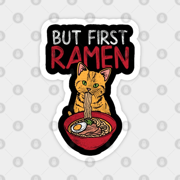 Cat Eating Ramen Magnet by maxdax