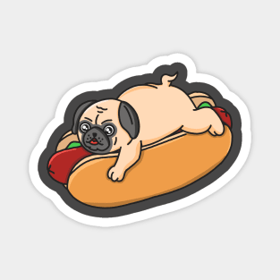 Hot Dog Pug Dog Magnet