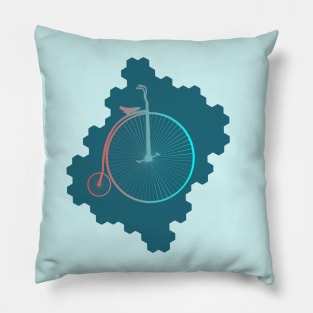 Penny Farthing Bicycle Gradient Colour Pillow