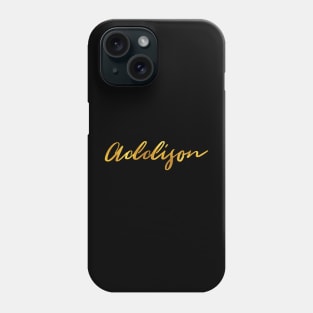 Addison Name Hand Lettering in Gold Letters Phone Case