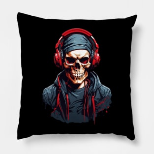 Cool Skeleton-Skull Headphones Pillow