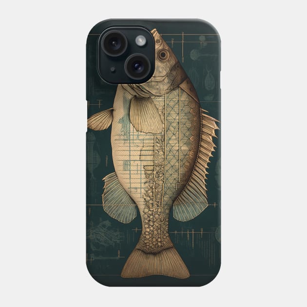 Smallmouth Bass Fish Print Phone Case by DanielLiamGill