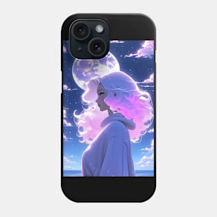 Anime moon girl pink moon selenopile girl moon lover Phone Case