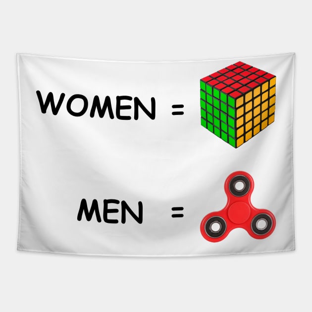 Women and Men differences funny Tapestry by Manual Mente Gifts (MMG)