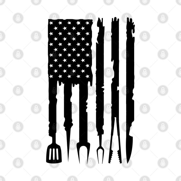 Barbecue American Flag, BBQ Smoker Grilling by Myartstor 