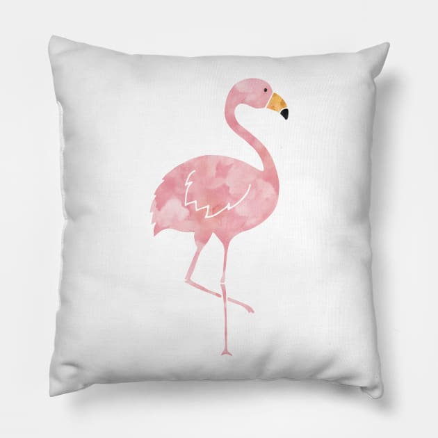 Watercolor Flamingo Pillow by heartlocked