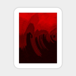 Red and Black Abstract Painting Magnet