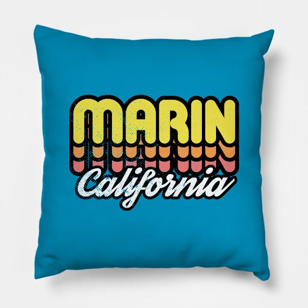 Retro Marin California Pillow by rojakdesigns