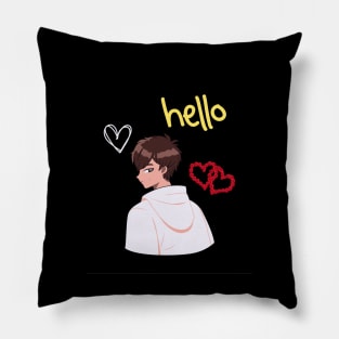 Simple hello t shirt design Pillow