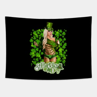 St Patricks Day Girl Anime women dress Tapestry