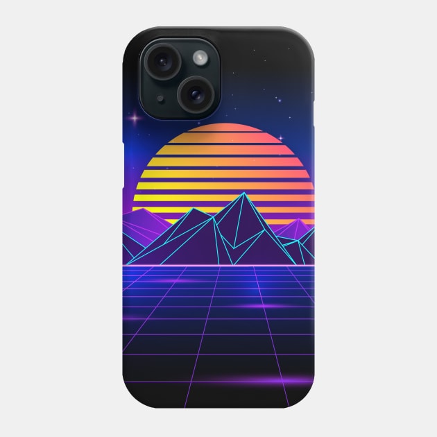 Dazzling Sunset Synthwave Phone Case by edmproject