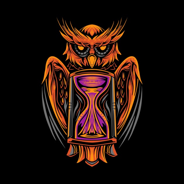 Owl with Hourglass by Frispa