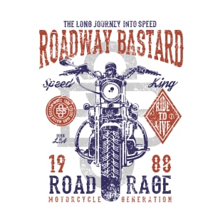 Roadway Bastard: Road Rage Vintage Design T-Shirt