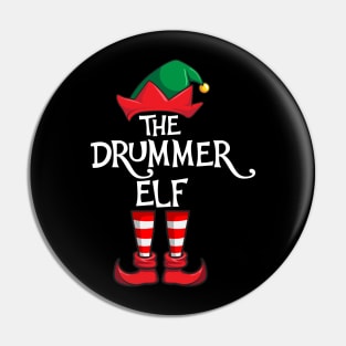 Drummer Elf Matching Family Christmas Drum Pin