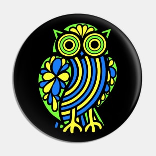 Psychedelic Owl Pin