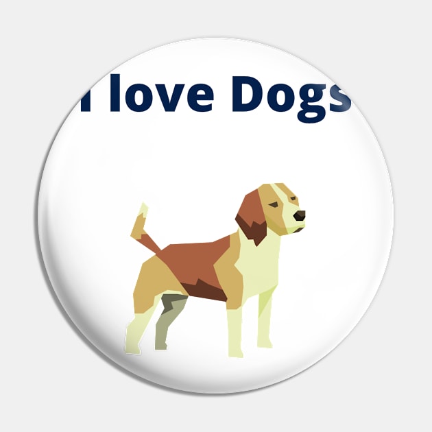 I love Dogs - dog Pin by PsyCave