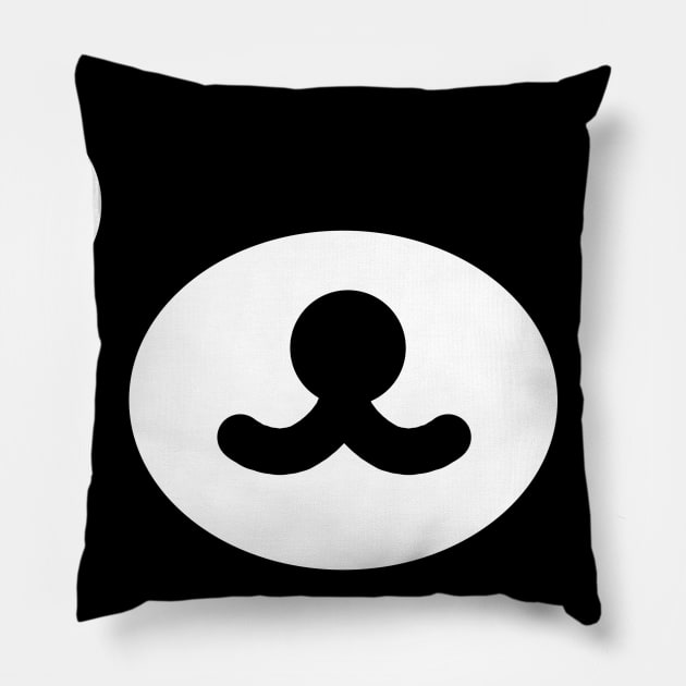 Kawaii Cute Face - Dark Pillow by banditotees