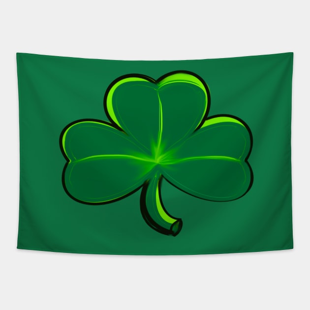 Clover Shamrock - green three leaf clover shamrock. The best Irish gift ideas 2022 Tapestry by Artonmytee