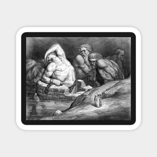 The Titans and Giants in Hell - Dante's Inferno -Gustave Dore Magnet