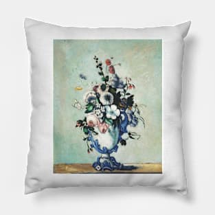 Flowers In Rococo Vase Digitally Enhanced Pillow