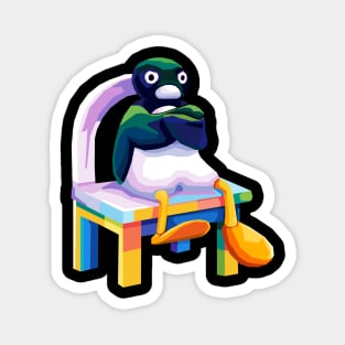 Angry Pingu meme pop art Magnet