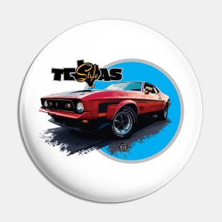 Texas Style Mustang Mach 1 Cyan Pin